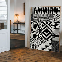 Geometric Segments Black and White Print