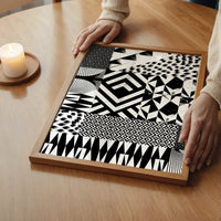 Geometric Segments Black and White Print