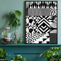 Geometric Segments Black and White Print