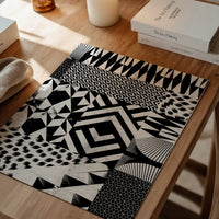 Geometric Segments Black and White Print