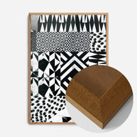 Geometric Segments Black and White Print