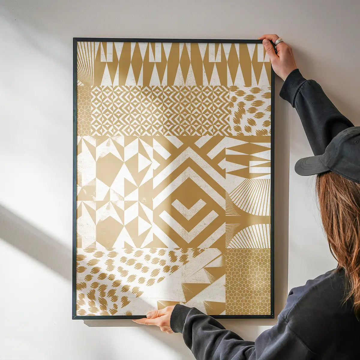 Geometric Segments Gold Print