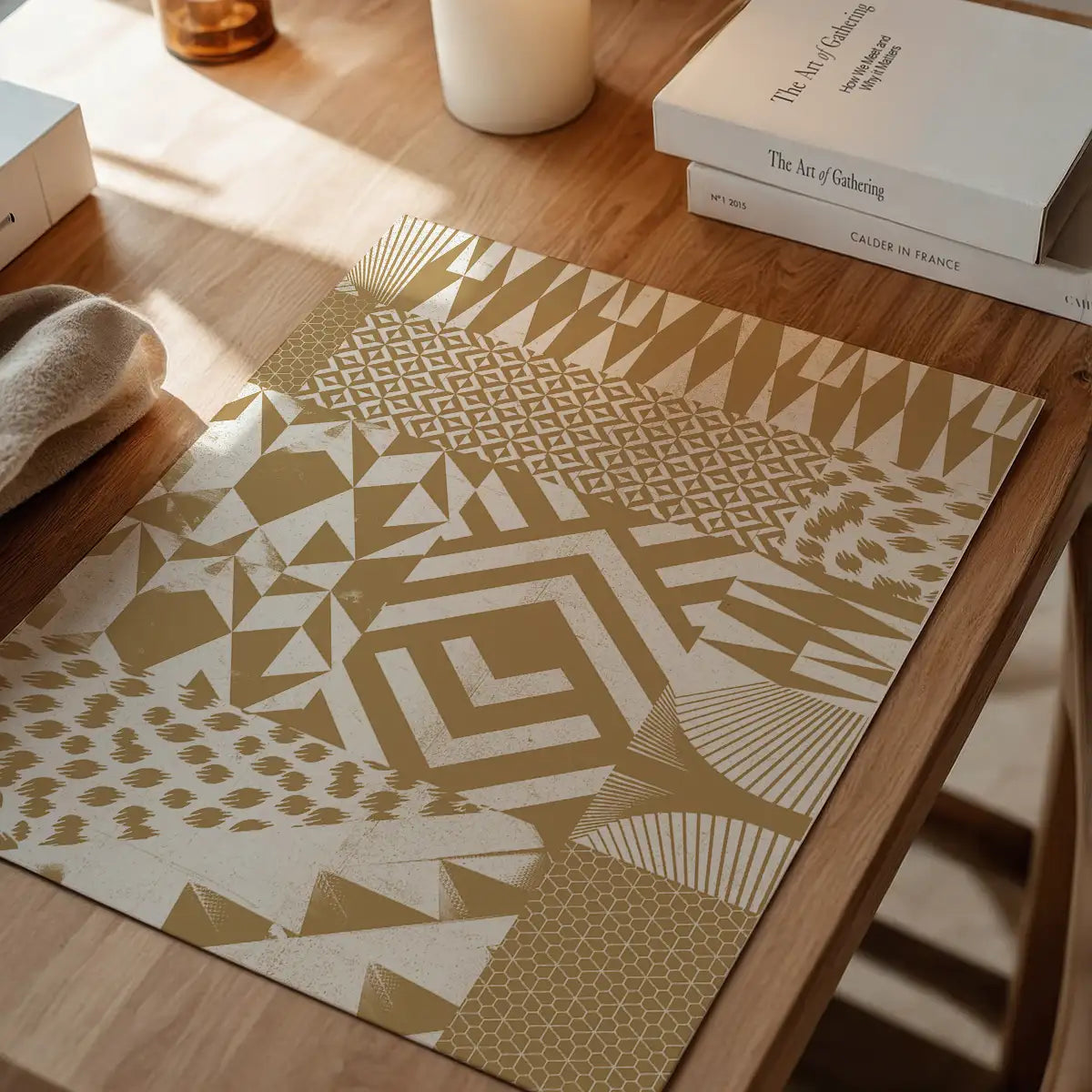 Geometric Segments Gold Print