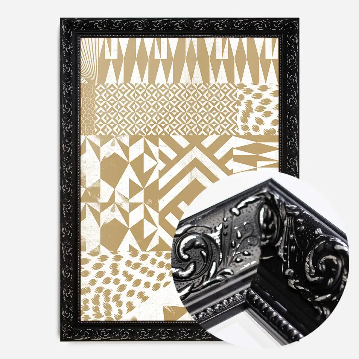 Geometric Segments Gold Print