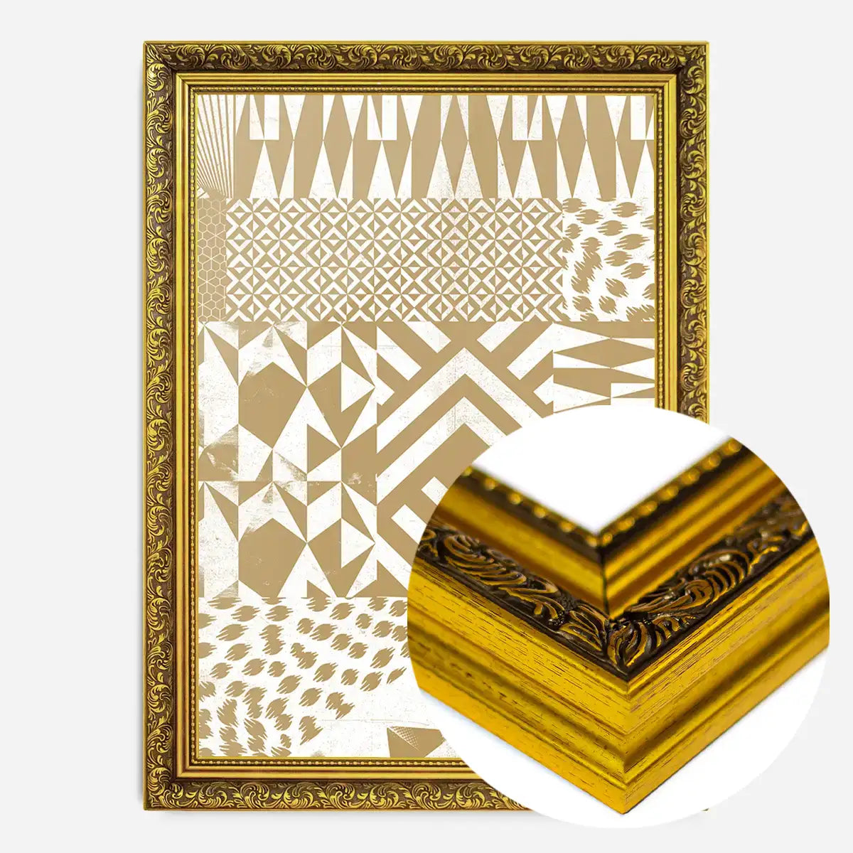 Geometric Segments Gold Print