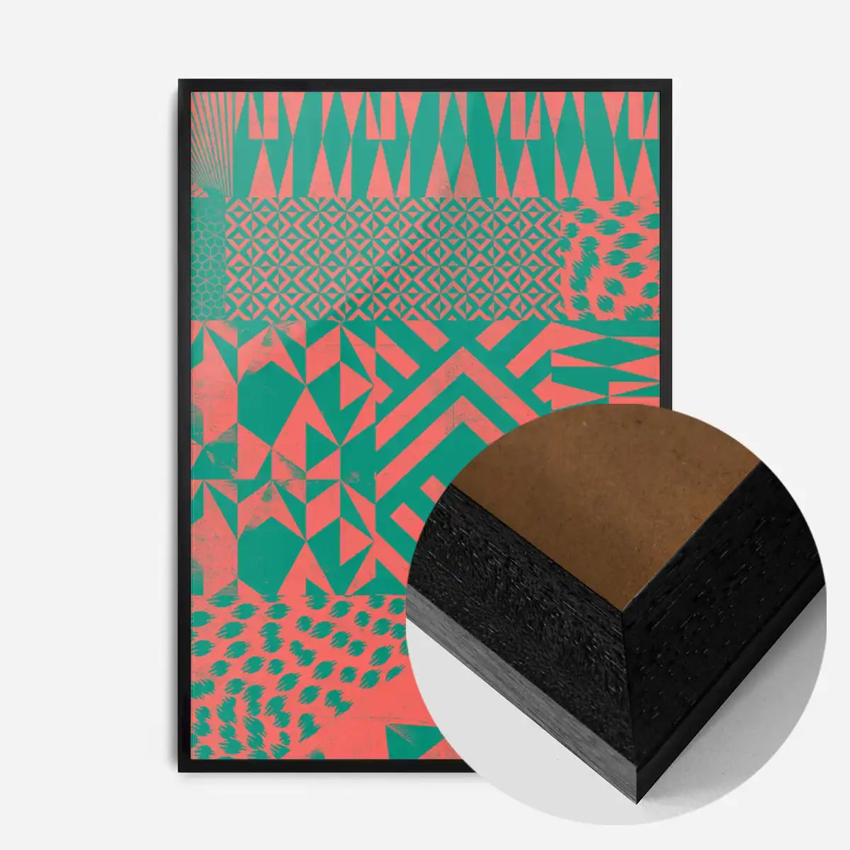 Geometric Segments Pink & Green Print