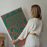 Geometric Segments Pink & Green Print