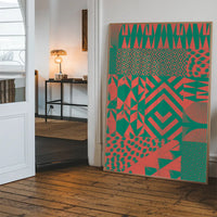 Geometric Segments Pink & Green Print