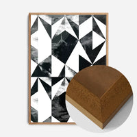 Geometric Triangles Black and White Print