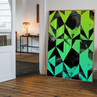 Geometric Triangles Green Print