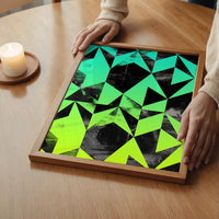 Geometric Triangles Green Print