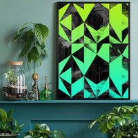 Geometric Triangles Green Print