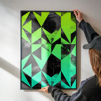 Geometric Triangles Green Print