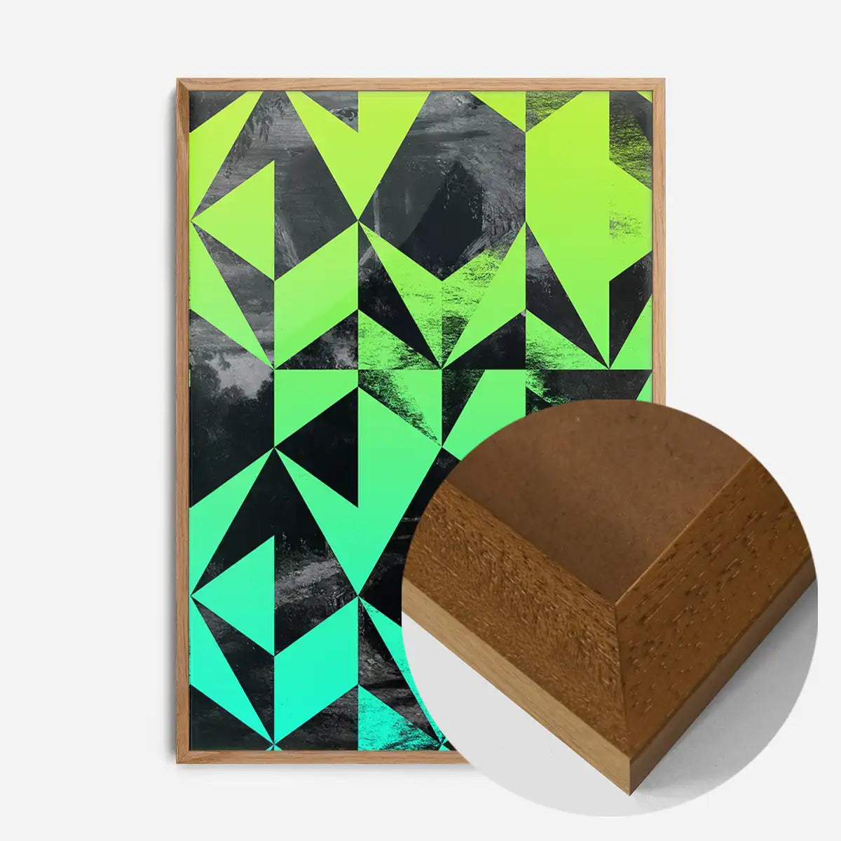 Geometric Triangles Green Print