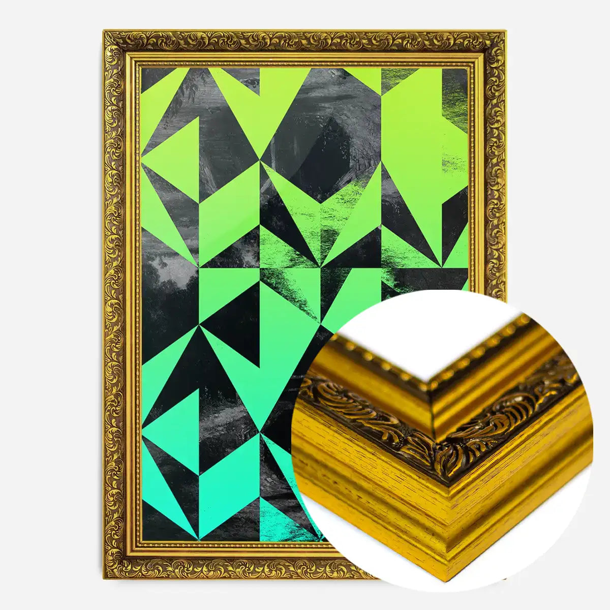 Geometric Triangles Green Print