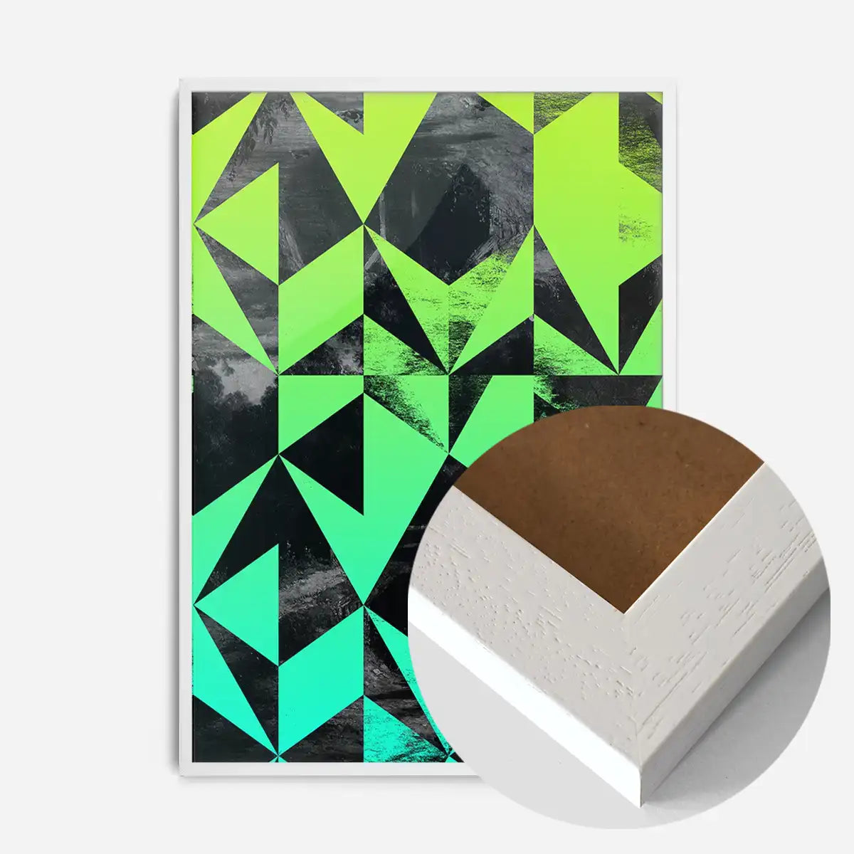 Geometric Triangles Green Print