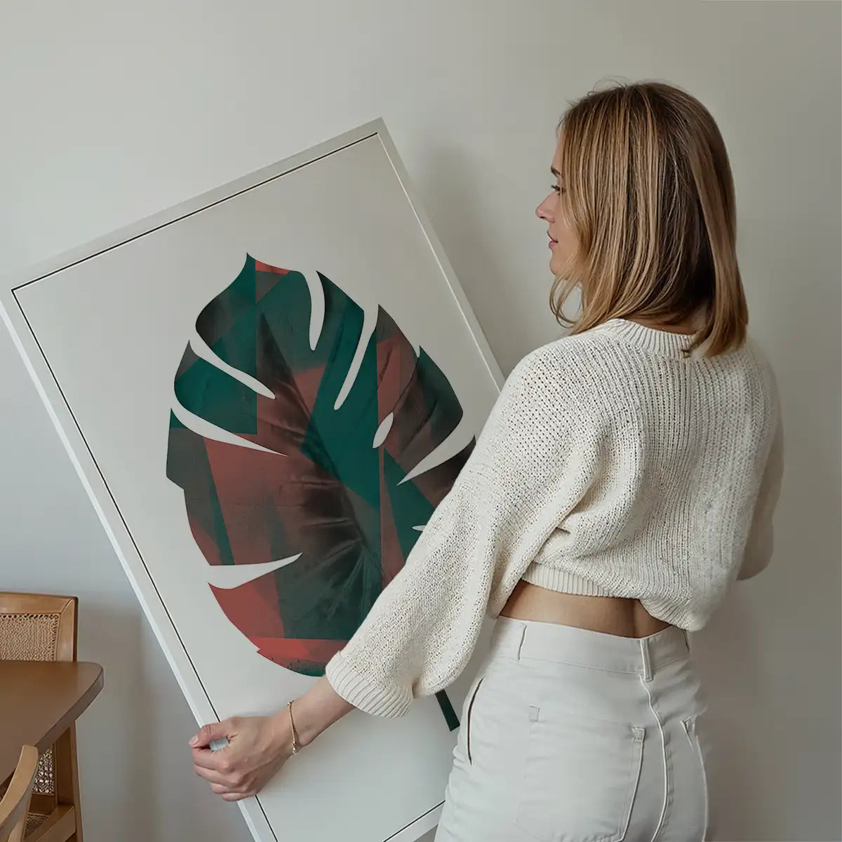 Oversized Tropical Leaf 1 White Print