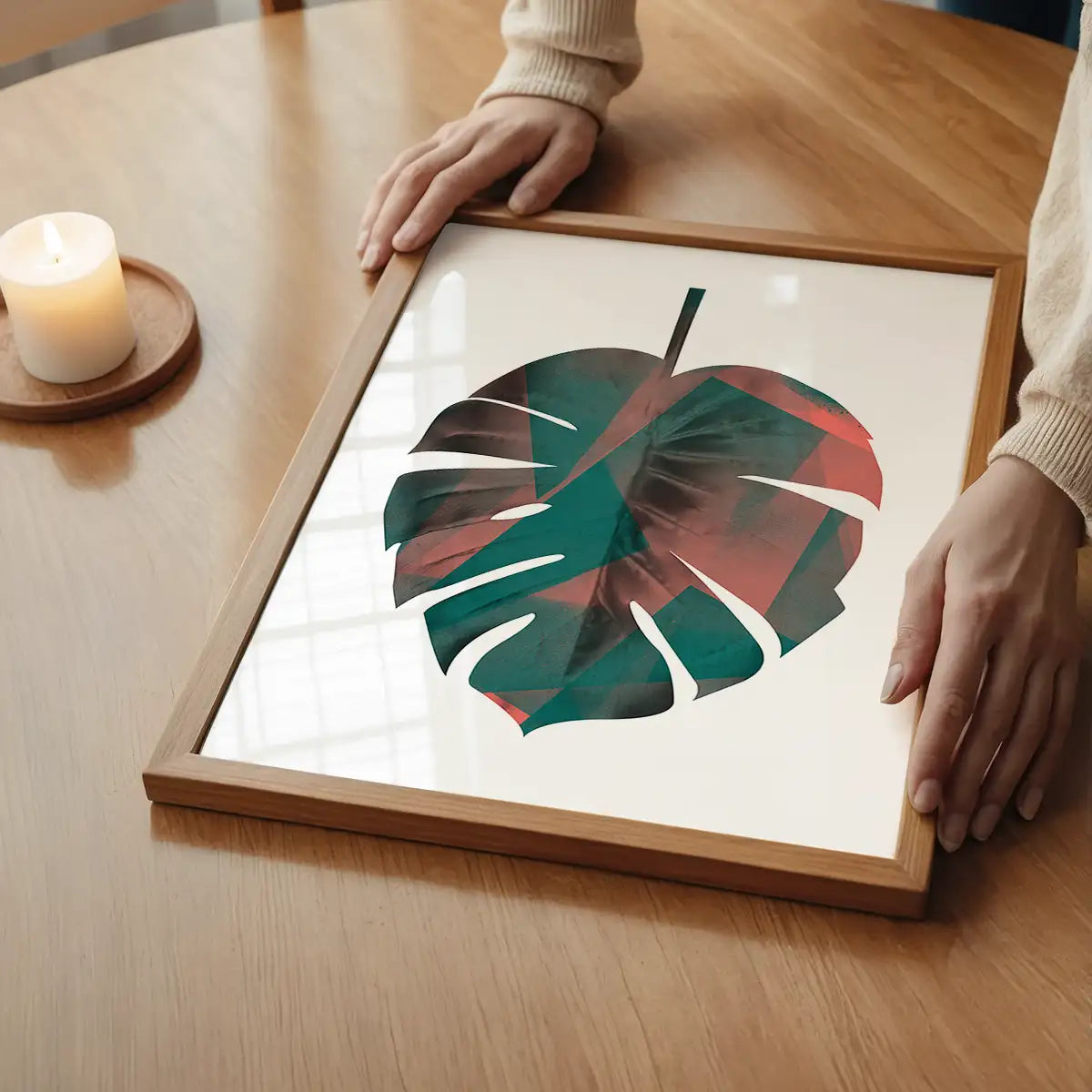 Oversized Tropical Leaf 1 White Print