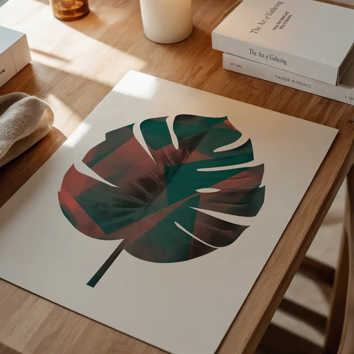 Oversized Tropical Leaf 1 White Print
