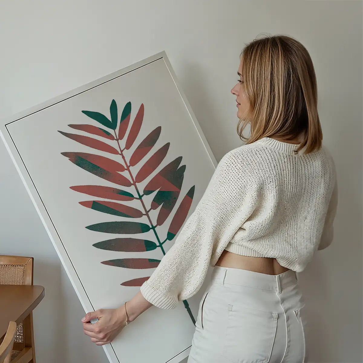 Oversized Tropical Leaf 2 White Print