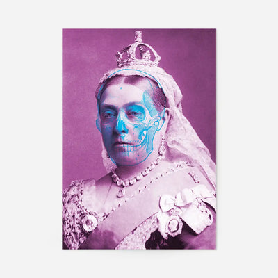 Queen Victoria Skull Colour Print-InkAndDrop