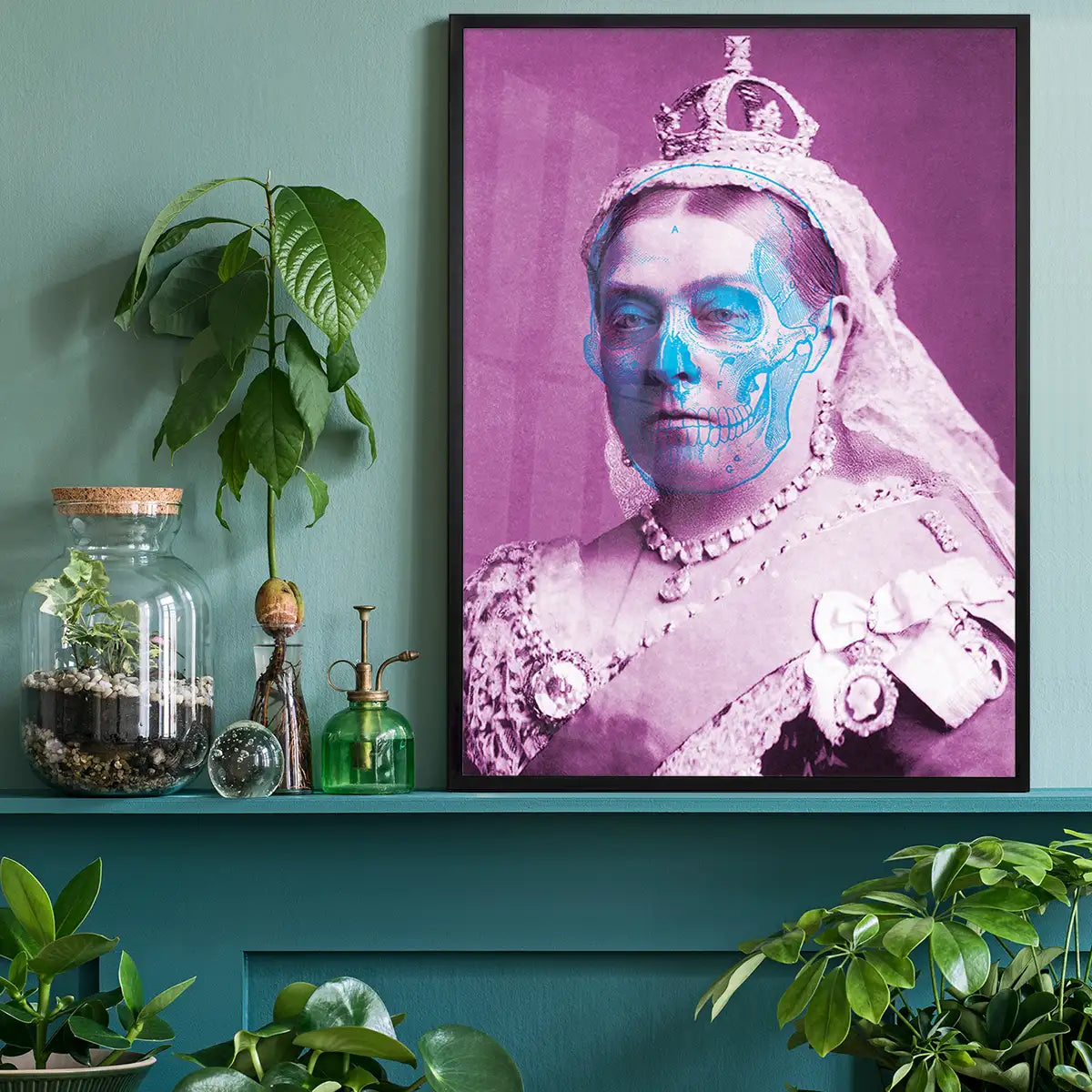 Queen Victoria Skull Colour Print