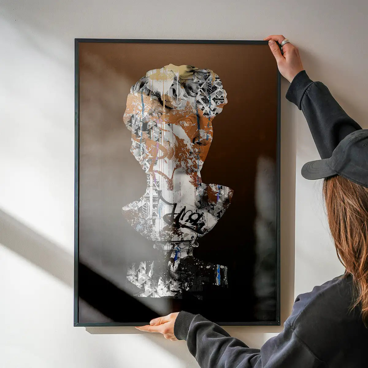 Statue 2 Graffiti Print