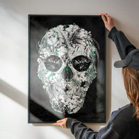 Tropical Skull Black and White Print