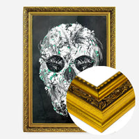 Tropical Skull Black and White Print