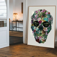 Tropical Skull White Print