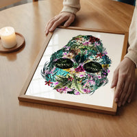 Tropical Skull White Print