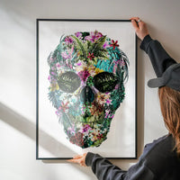 Tropical Skull White Print
