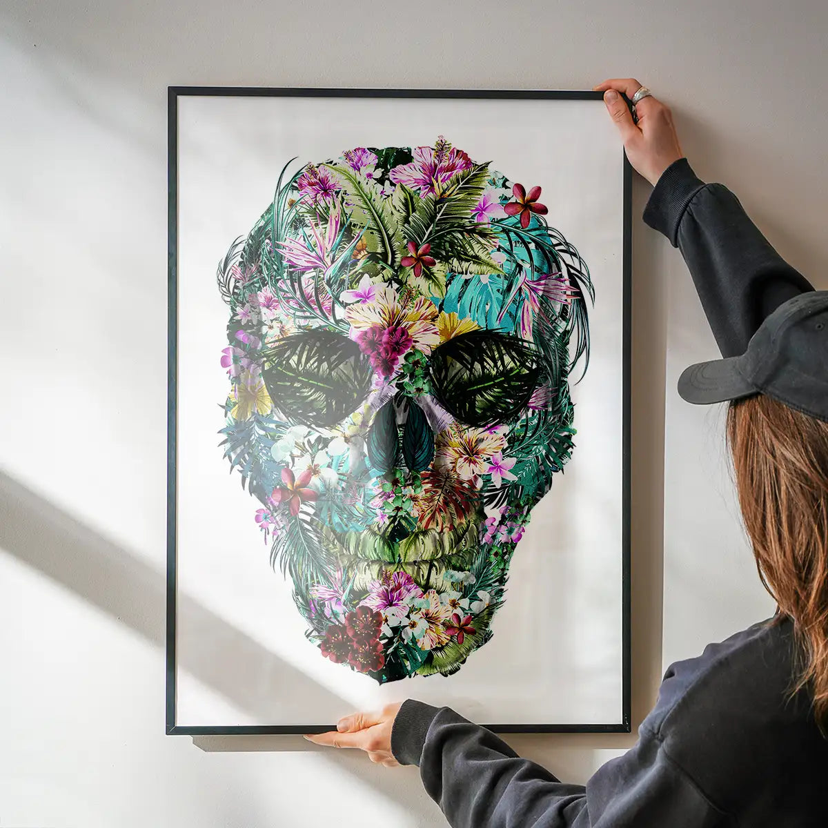 Tropical Skull White Print