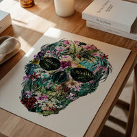 Tropical Skull White Print