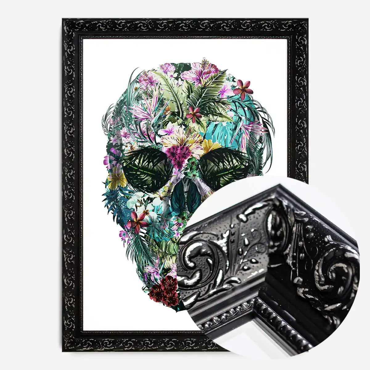 Tropical Skull White Print