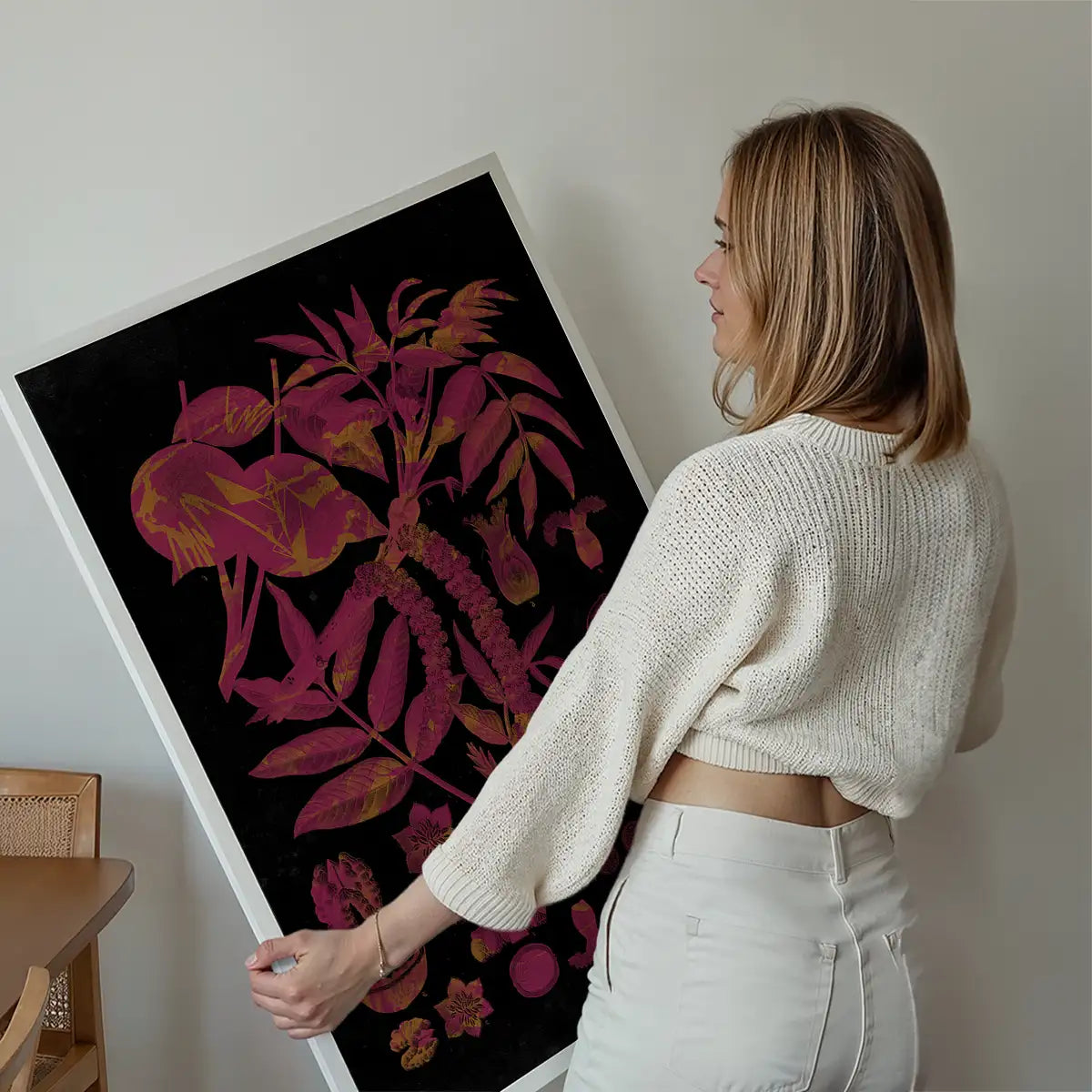 Vintage Walnut Botanical Black Print