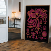 Vintage Walnut Botanical Black Print