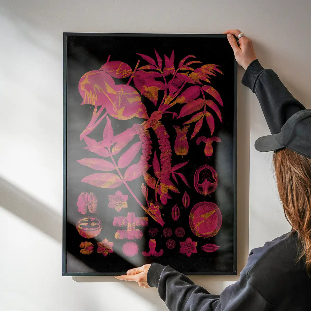 Vintage Walnut Botanical Black Print