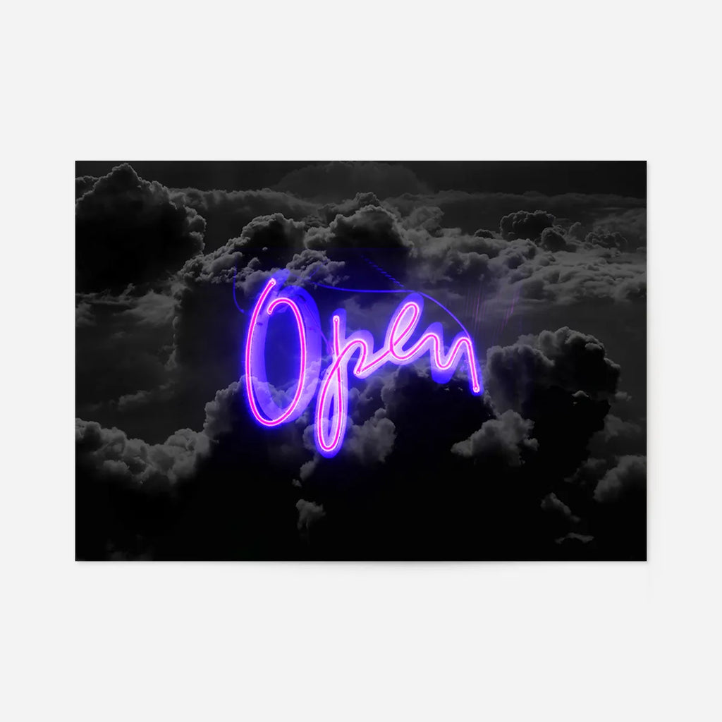Open Clouds Neon Print