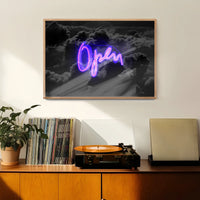 Open Clouds Purple Neon Print