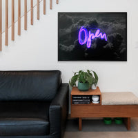 Open Clouds Purple Neon Print
