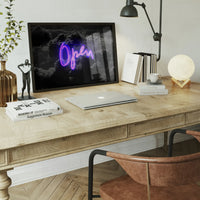 Open Clouds Purple Neon Print