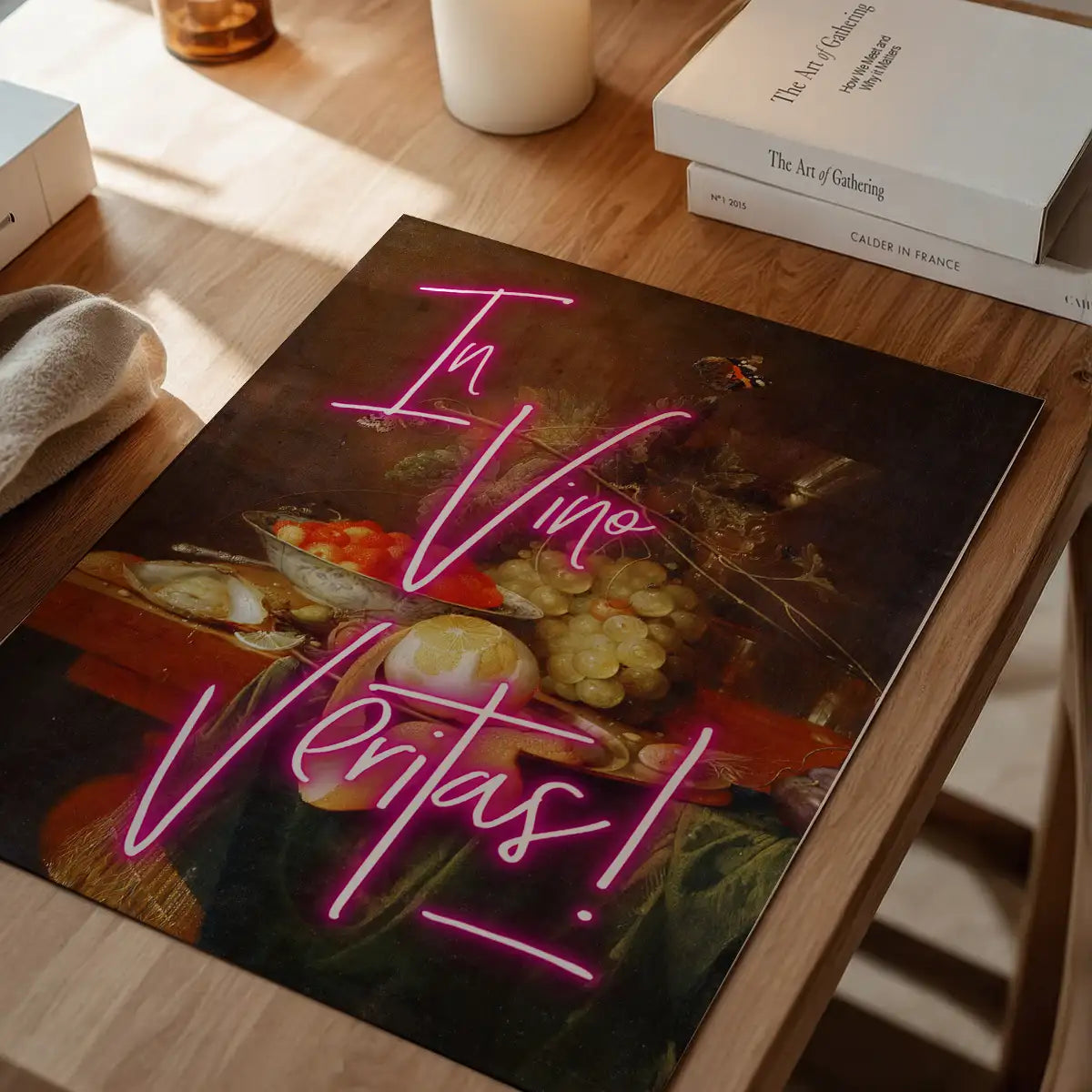 In Vino Veritas Neon Print