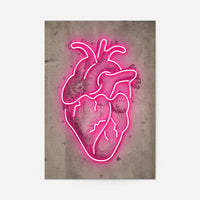 Neon Heart Vintage Diagram Print