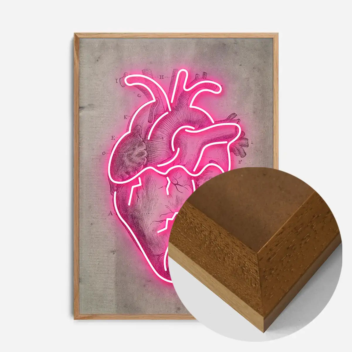 Neon Heart Vintage Diagram Print