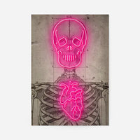 Neon Skeleton Vintage Diagram Print
