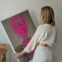 Neon Skeleton Vintage Diagram Print