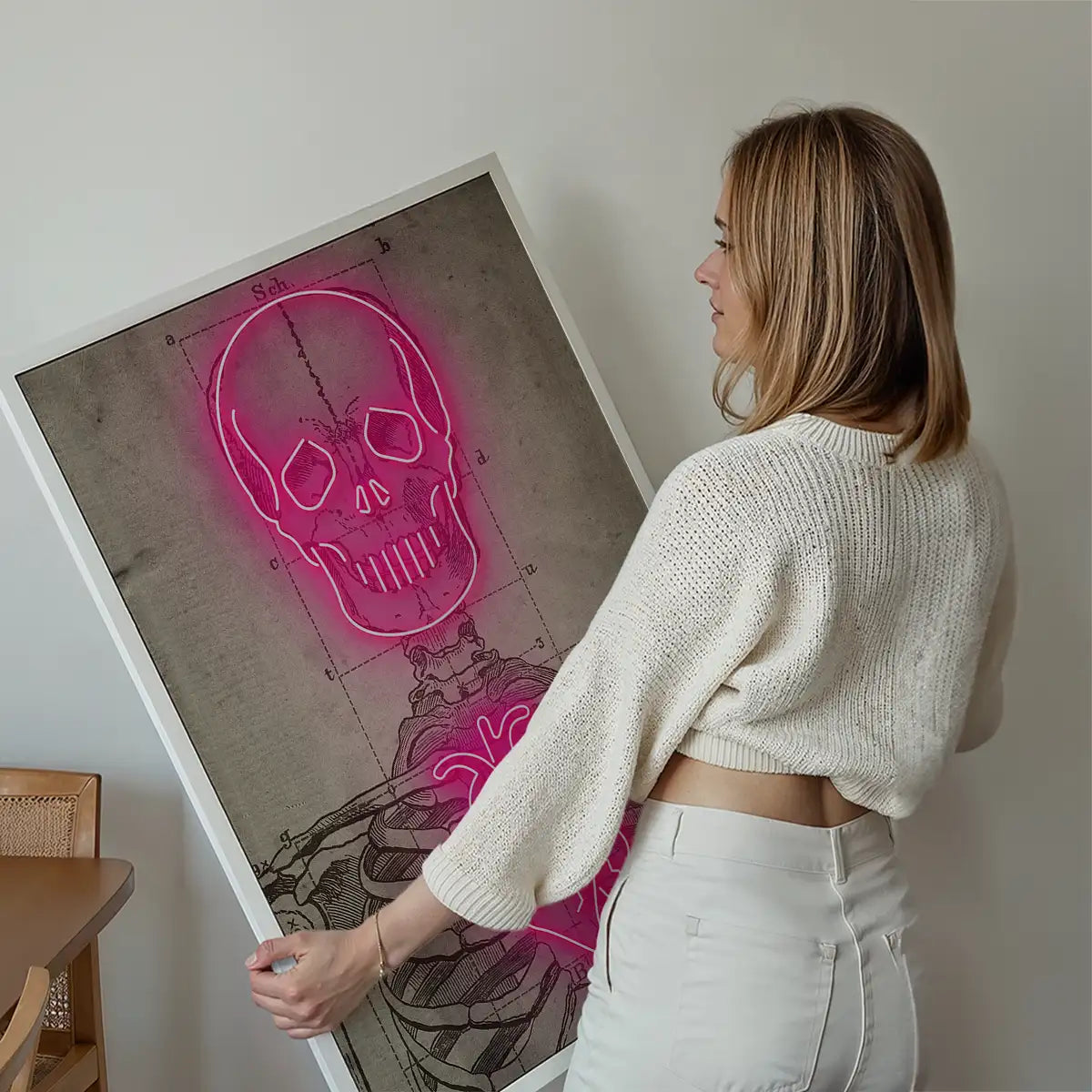 Neon Skeleton Vintage Diagram Print