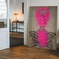 Neon Skeleton Vintage Diagram Print