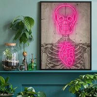 Neon Skeleton Vintage Diagram Print